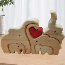 Laden Sie das Bild in den Galerie-Viewer, Holzpuzzle Elefantenfamilie