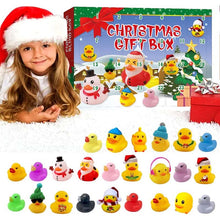 Laden Sie das Bild in den Galerie-Viewer, 24 Stück Countdown-Adventskalender mit Weihnachts-Gummienten