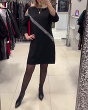 Laden Sie das Bild in den Galerie-Viewer, Lässiges, modisches Paillettenkleid mit Rundhalsausschnitt