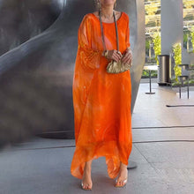 Laden Sie das Bild in den Galerie-Viewer, Elegantes Chiffonkleid mit Marmorprint