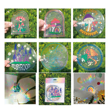 Laden Sie das Bild in den Galerie-Viewer, PVC Bunte Adsorptionsregenbogenglasfensteraufkleber, 6 Stk