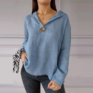 Einknopf-Frack-Kapuzen-Sweatshirt mit V-Ausschnitt