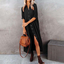 Laden Sie das Bild in den Galerie-Viewer, Midi-Hemdkleid mit Taschen