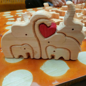 Holzpuzzle Elefantenfamilie