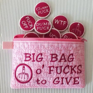 Große Tüte F*cks zum Verschenken Zipper Pouch