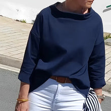 Laden Sie das Bild in den Galerie-Viewer, Lässiges Rollkragenoberteil mit weitem Revers