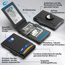 Laden Sie das Bild in den Galerie-Viewer, Herren Business-Stil PU-Leder Kartenfächer für AirTag