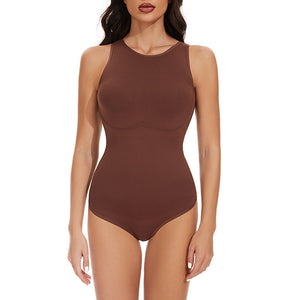 Einfarbiger Bodysuit mit Rundhalsausschnitt