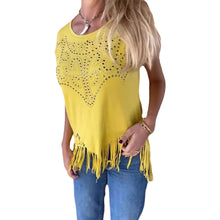 Laden Sie das Bild in den Galerie-Viewer, Einfarbiges Kurzarm-T-Shirt für Damen mit heißem Aufdruck