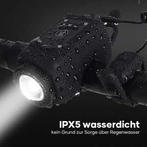 Wasserdichter Fahrradscheinwerfer für den Außenbereich mit Hupe