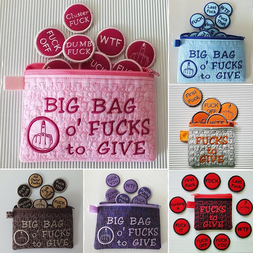 Große Tüte F*cks zum Verschenken Zipper Pouch