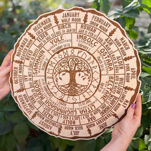 💖Wheel Of The Year Holzschild - Baum des Lebens
