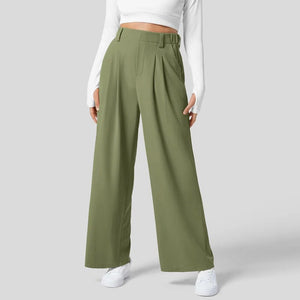 High-Waist Weite Damen-Hose