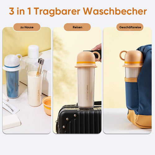 Tragbarer 3 / 4-in-1-Reise-Mundwasserbecher