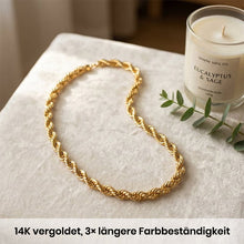 Laden Sie das Bild in den Galerie-Viewer, Halskette mit gedrehter Kordelkette aus Edelstahl