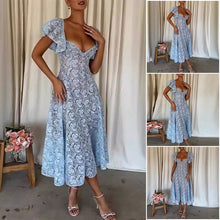 Laden Sie das Bild in den Galerie-Viewer, Neues Spitzenkleid mit Lotusärmeln für Frühling und Herbst