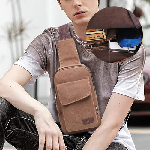 Schulter-/Brusttasche aus Segeltuch