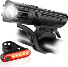 Laden Sie das Bild in den Galerie-Viewer, Ultrahelles USB-wiederaufladbares Fahrradlicht-Set
