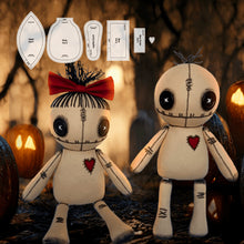 Laden Sie das Bild in den Galerie-Viewer, Halloween-Voodoo-Puppen-Nähschablonen-Set (6-teilig) - mit Anleitung