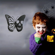 Laden Sie das Bild in den Galerie-Viewer, Halloween Metallschädel Schmetterling Schmiedeeisen Wanddekoration