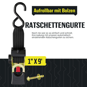 Einziehbare Ratschen-Zurrgurte
