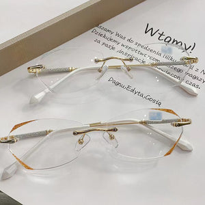 Modische randlose Anti-Blaulicht-Lesebrille