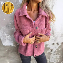 Laden Sie das Bild in den Galerie-Viewer, Einreihige Plüschjacke mit Revers