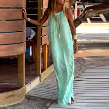 Laden Sie das Bild in den Galerie-Viewer, Bedrucktes langes Trägerkleid