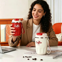 Laden Sie das Bild in den Galerie-Viewer, Edelstahl-Isolier-Reisetasse für Kaffee