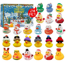 Laden Sie das Bild in den Galerie-Viewer, 24 Stück Countdown-Adventskalender mit Weihnachts-Gummienten