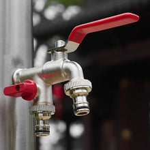 Laden Sie das Bild in den Galerie-Viewer, Zinklegierung Dual Outlet Wasserhahn für Gartenarbeit