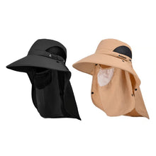 Laden Sie das Bild in den Galerie-Viewer, Herren-Sonnenhut mit breiter Krempe und abnehmbarer Gesichtsmaske