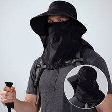 Laden Sie das Bild in den Galerie-Viewer, Herren-Sonnenhut mit breiter Krempe und abnehmbarer Gesichtsmaske