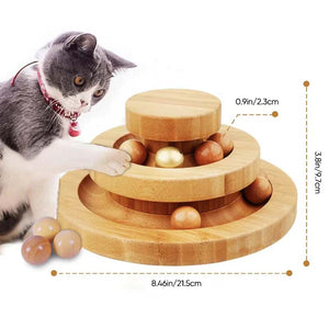 Katzenspielzeugkarussell aus Massivholz