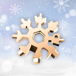 18-in-1-Multitool aus rostfreiem Stahl mit Schneeflocken