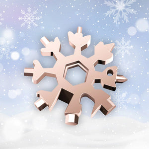 18-in-1-Multitool aus rostfreiem Stahl mit Schneeflocken