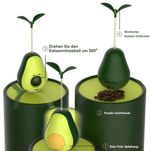 3-in-1-Avocado-Wobbler-Spielzeug für Katzen