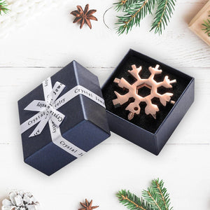 18-in-1-Multitool aus rostfreiem Stahl mit Schneeflocken
