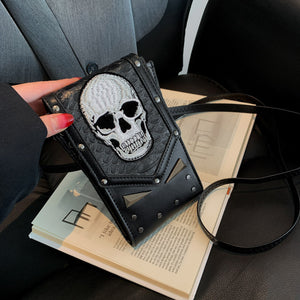 Punk Stil Totenkopf Mini Gürteltasche