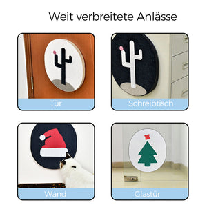 Farbiger, flacher Katzenkratzbaum zur Wandmontage