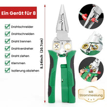 Laden Sie das Bild in den Galerie-Viewer, 8-in-1 Schwerlast-Drahtabisolierzange mit Spannungsprüfer