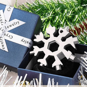 18-in-1-Multitool aus rostfreiem Stahl mit Schneeflocken