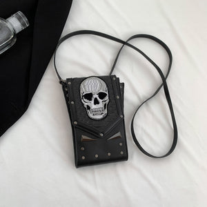 Punk Stil Totenkopf Mini Gürteltasche