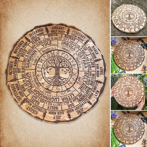 💖Wheel Of The Year Holzschild - Baum des Lebens