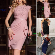 Laden Sie das Bild in den Galerie-Viewer, Kleid mit Patchwork-Taille und Spitze