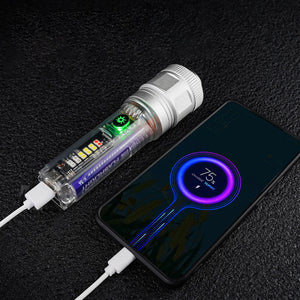 Superhelle laserzoombare Taschenlampe mit großer Reichweite