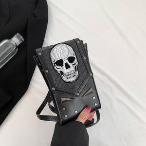 Punk Stil Totenkopf Mini Gürteltasche