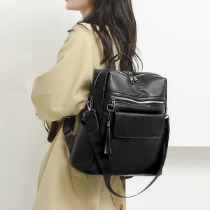 Lässiger Damenrucksack aus weichem Leder