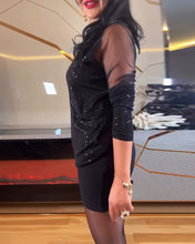 Laden Sie das Bild in den Galerie-Viewer, Sexy Mesh-Pailletten-Top mit V-Ausschnitt
