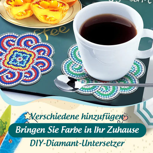 Untersetzer mit Diamantbemalung (Mandala)